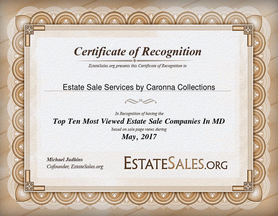 Most Viewed Estate Sale Company Award