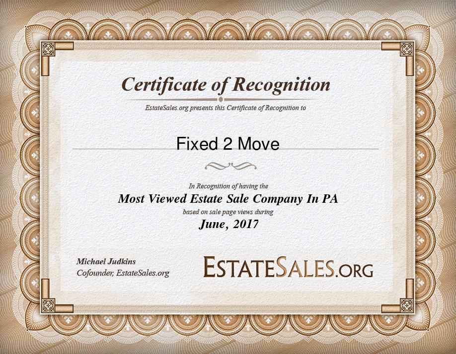 Most Viewed Estate Sale Company Award