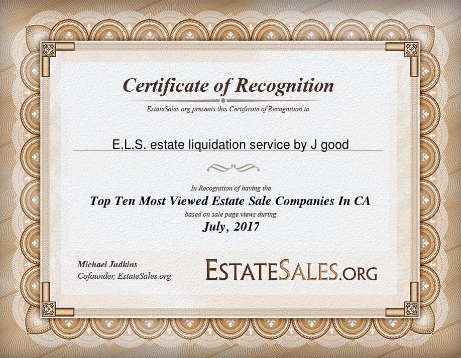 Most Viewed Estate Sale Company Award