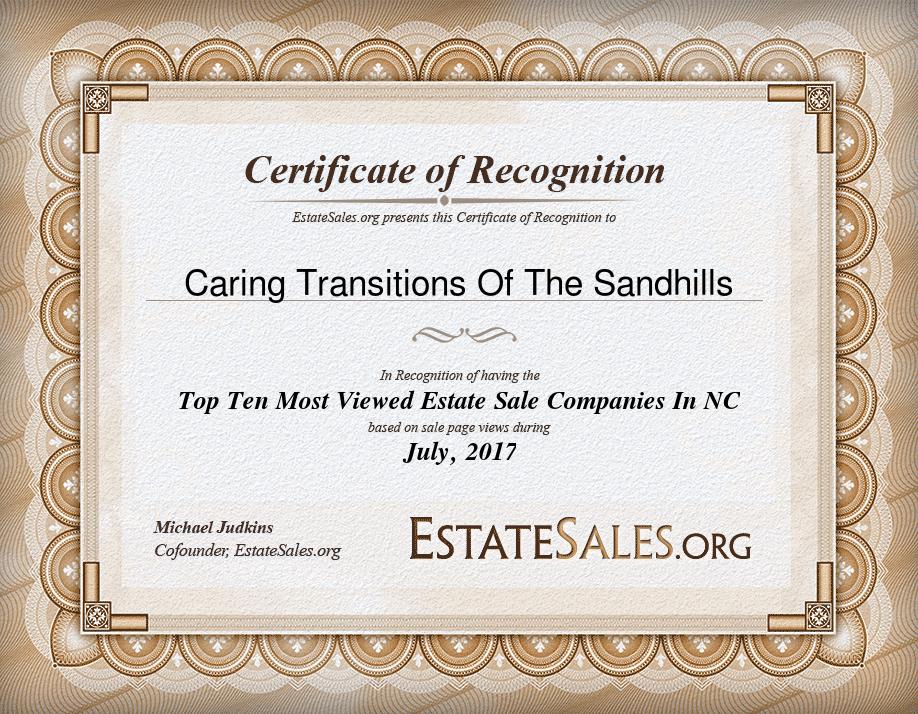 Most Viewed Estate Sale Company Award