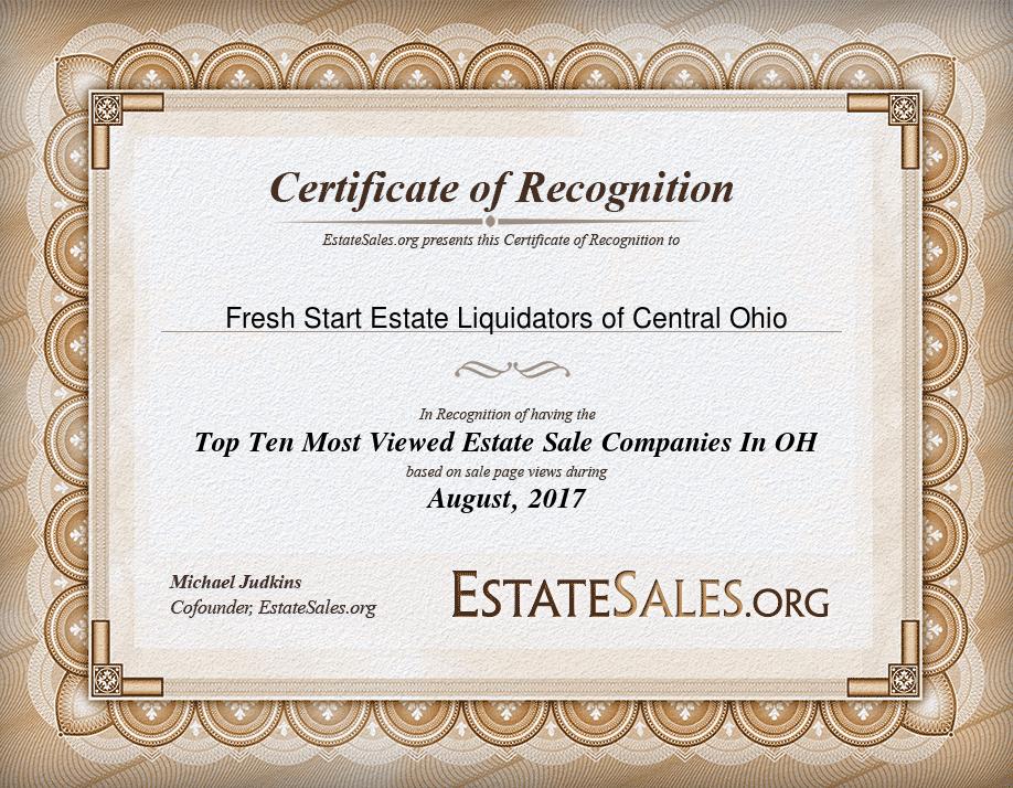 Most Viewed Estate Sale Company Award