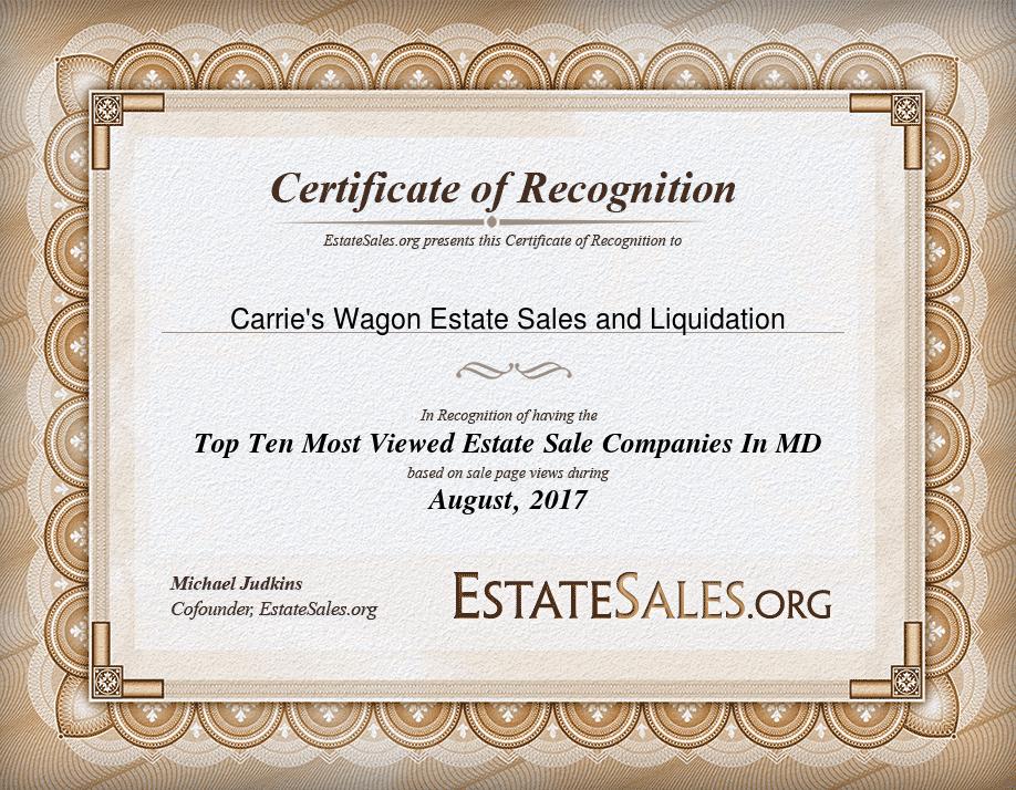 Most Viewed Estate Sale Company Award