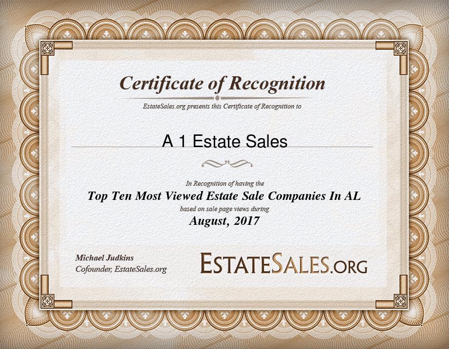 Most Viewed Estate Sale Company Award