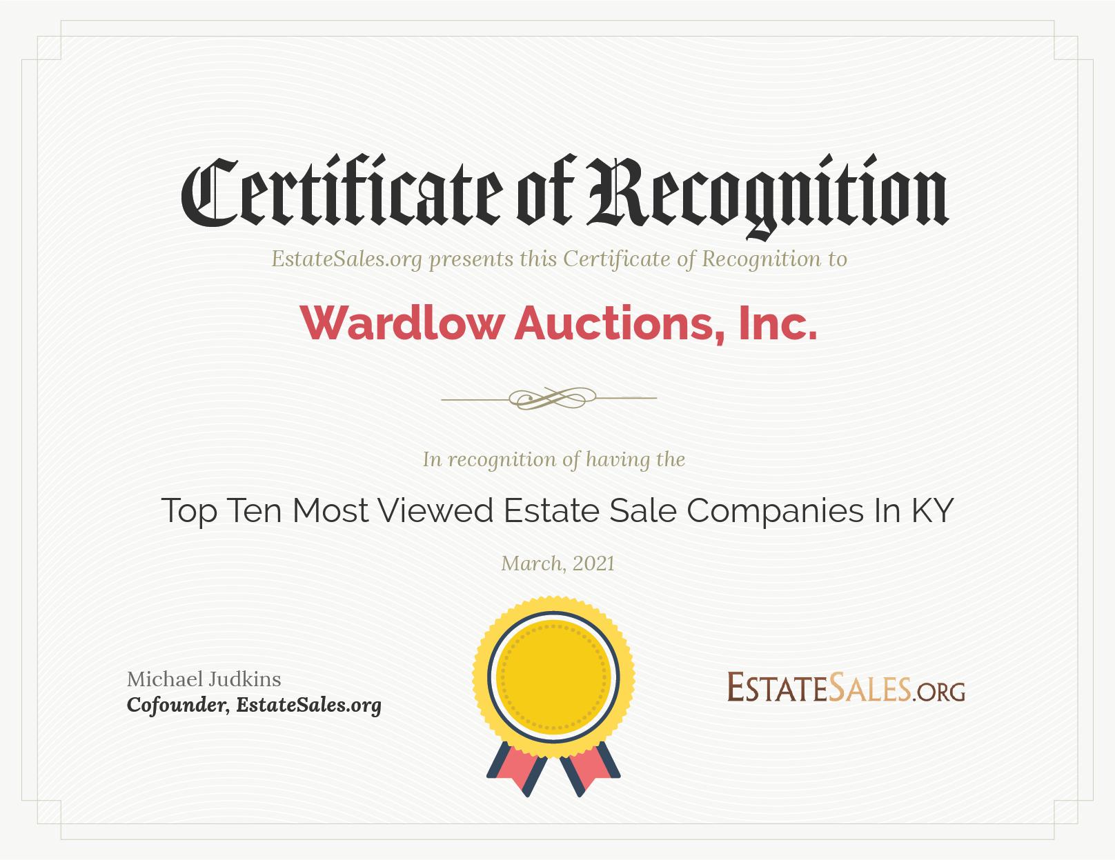 Most Viewed Estate Sale Company Award